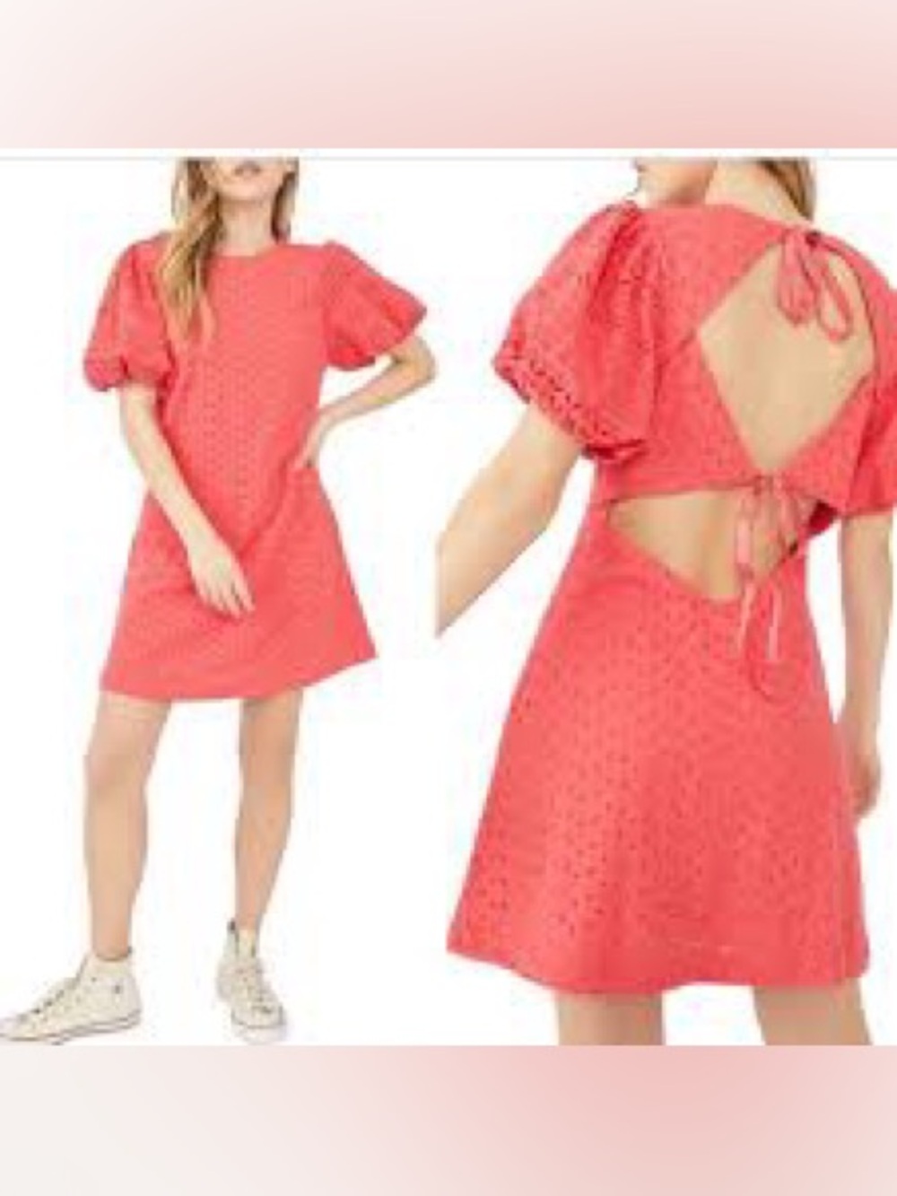 Free People Apricot Rose Mini Dress in Strawberry Spritz, size large
